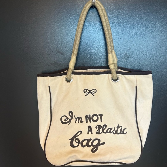 Anya Hindmarch Cream and Black Tote Bag - Picture 3 of 12